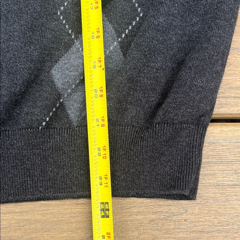 Men’s Argyle Pullover Sweater Vintage Preppy Knit Diamond Pattern Soft Casual